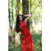 Embroidered dress "Double Red"